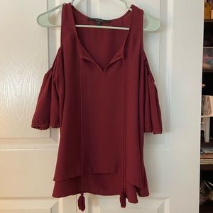 Garnet Off the Shoulder Top